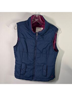 Aeropostale Vest Women's Size Medium Navy fushia pink / purple Puffer like Vest